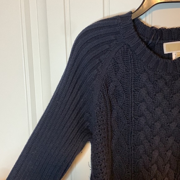 Michael Kors Navy Cable Knit Sweater Small NWOT Double Zip, Nautical Chic - Picture 11 of 15